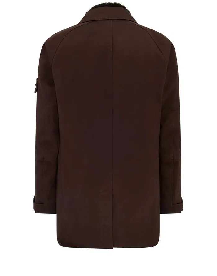 440F1 Raso Gommato Double Ghost Piece With Detachable Lining Trench Coat In Dark BrownJackets Dark Brown Mens Stone Island Coats and Jackets
