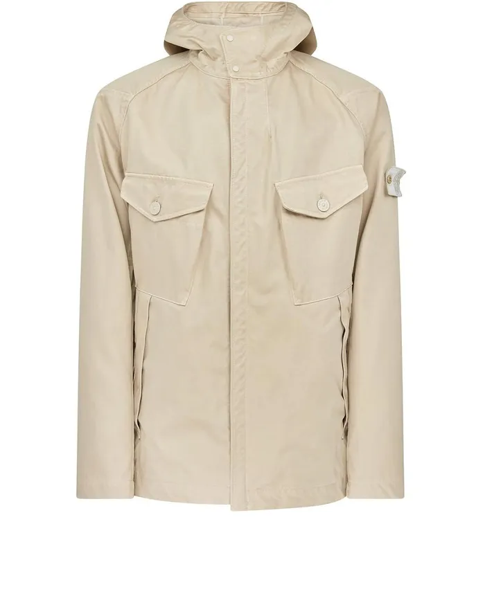 441F1 Raso Gommato Double Ghost Piece Hooded Jacket In BeigeJackets Beige Mens Stone Island Coats and Jackets 441F1 Raso Gommato Double Ghost Piece Hooded Jacket In BeigeJackets Beige Mens Stone Island Coats and Jackets