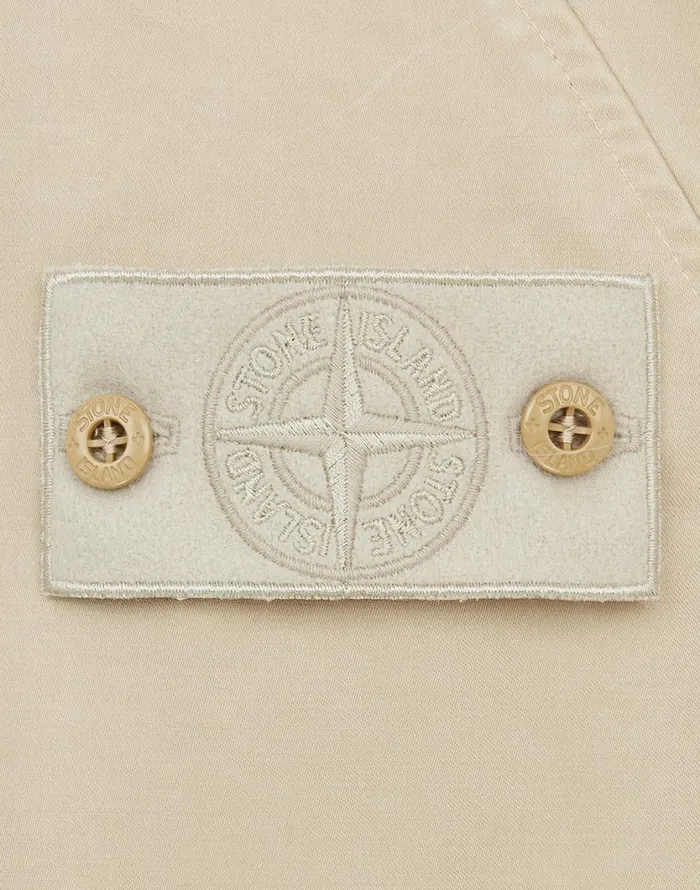 441F1 Raso Gommato Double Ghost Piece Hooded Jacket In BeigeJackets Beige Mens Stone Island Coats and Jackets