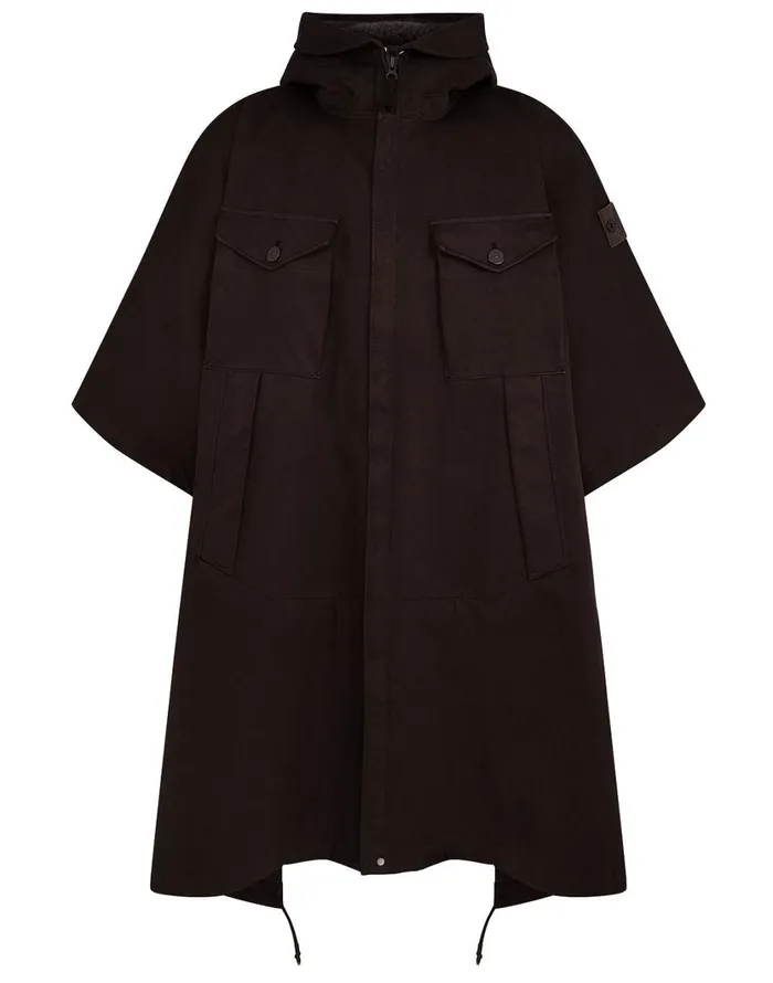 717F1 Raso Gommato Double Ghost Piece Hooded Cape In Dark BrownJackets Dark Brown Mens Stone Island Coats and Jackets 717F1 Raso Gommato Double Ghost Piece Hooded Cape In Dark BrownJackets Dark Brown Mens Stone Island Coats and Jackets
