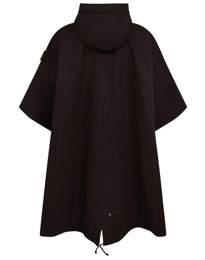 717F1 Raso Gommato Double Ghost Piece Hooded Cape In Dark BrownJackets Dark Brown Mens Stone Island Coats and Jackets