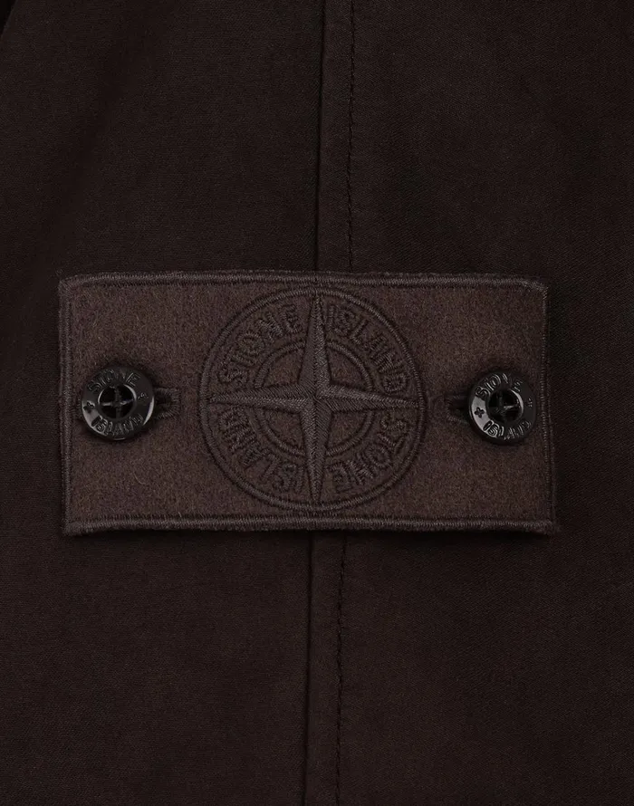 717F1 Raso Gommato Double Ghost Piece Hooded Cape In Dark BrownJackets Dark Brown Mens Stone Island Coats and Jackets