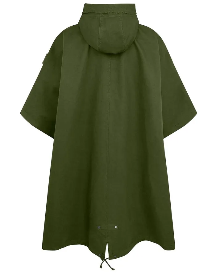 717F1 Raso Gommato Double Ghost Piece Hooded Cape In KhakiJackets Khaki Mens Stone Island Coats and Jackets