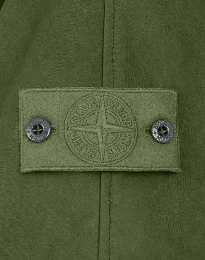 717F1 Raso Gommato Double Ghost Piece Hooded Cape In KhakiJackets Khaki Mens Stone Island Coats and Jackets