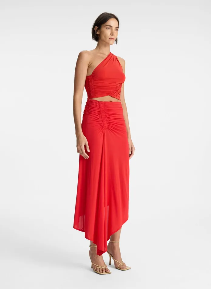 ALC Bottoms Adeline Jersey Midi Skirt Ruby 8211 Women