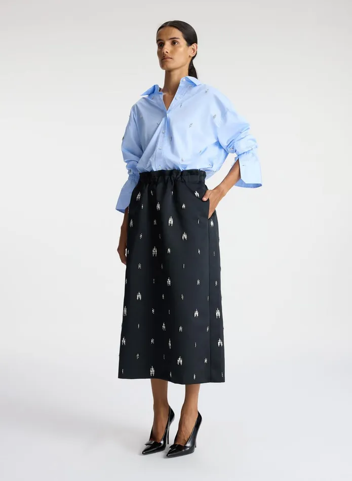 ALC Bottoms Alexia Embellished Midi Skirt Black 8211 Women