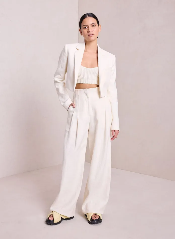ALC Bottoms Bennett Linen Pant Ecru 8211 Women
