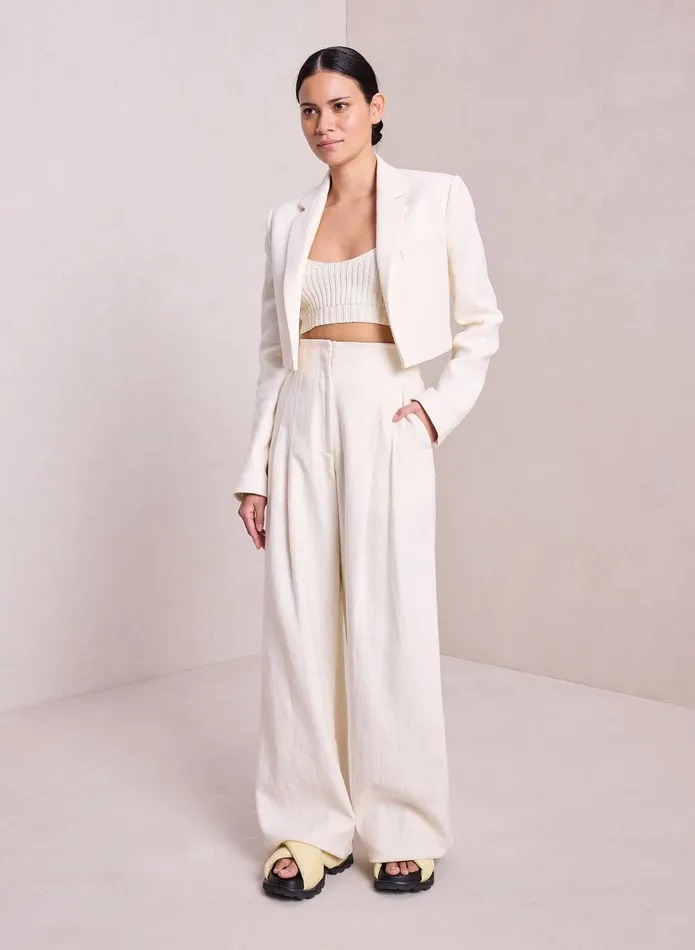 ALC Bottoms Bennett Linen Pant Ecru 8211 Women