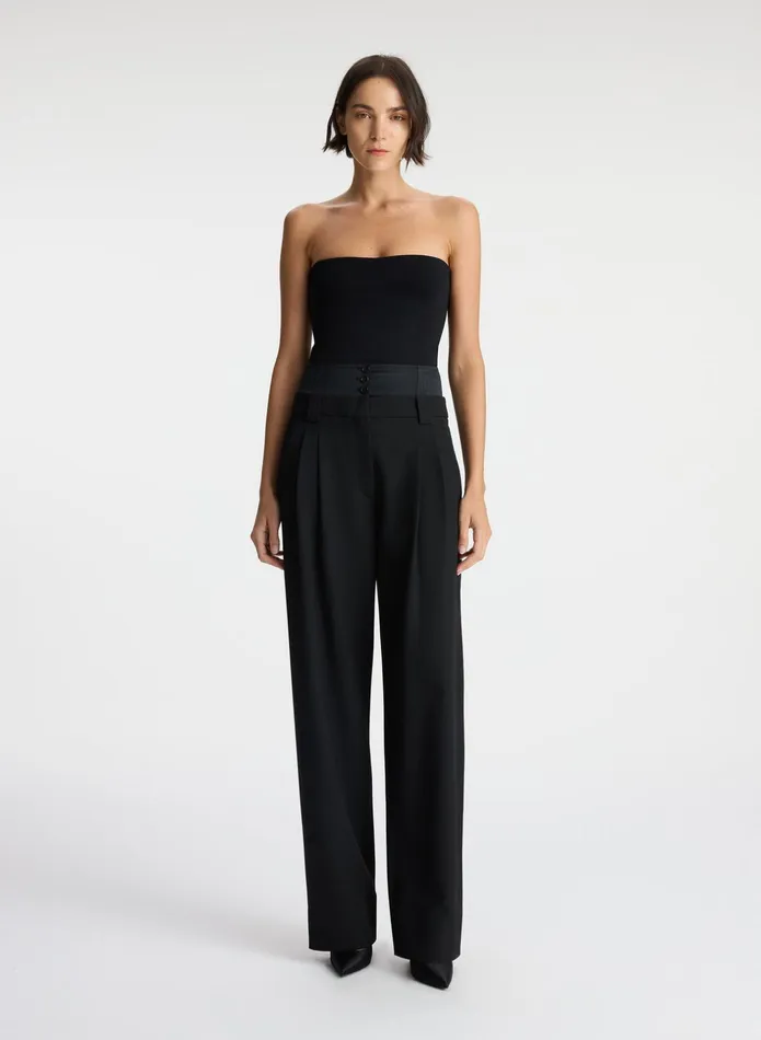ALC Bottoms Brady Satin Contrast Pant Black 8211 Women