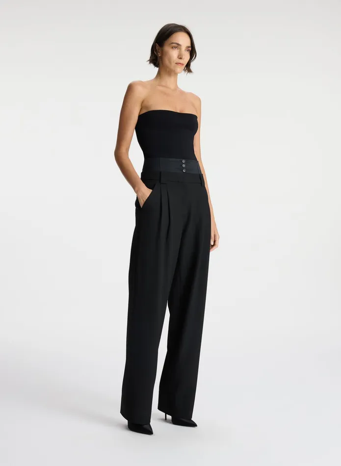 ALC Bottoms Brady Satin Contrast Pant Black 8211 Women