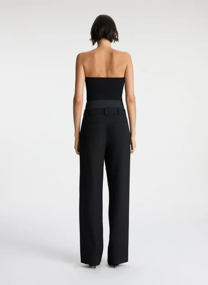 ALC Bottoms Brady Satin Contrast Pant Black 8211 Women