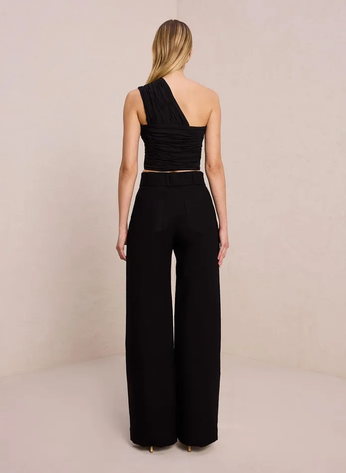 ALC Bottoms Darby Stretch Linen Pant Black 8211 Women