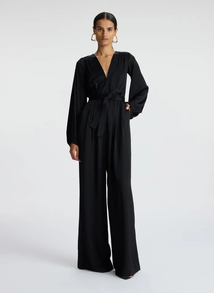 ALC Bottoms Imogen Satin Jumpsuit Black 8211 Women