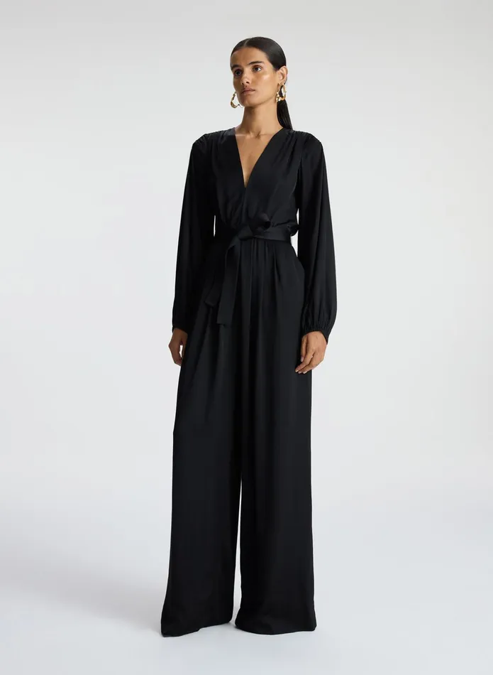 ALC Bottoms Imogen Satin Jumpsuit Black 8211 Women