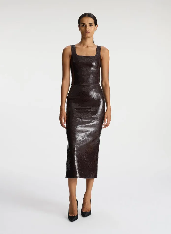 ALC Bottoms Joan Sequin Knit Skirt Dark Brown 8211 Women
