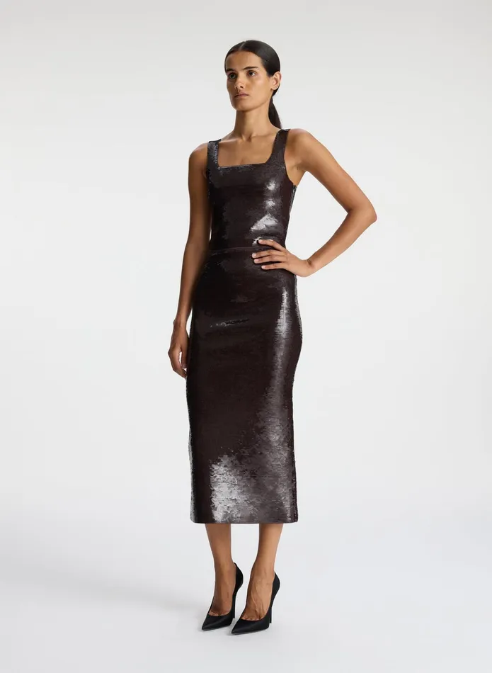 ALC Bottoms Joan Sequin Knit Skirt Dark Brown 8211 Women