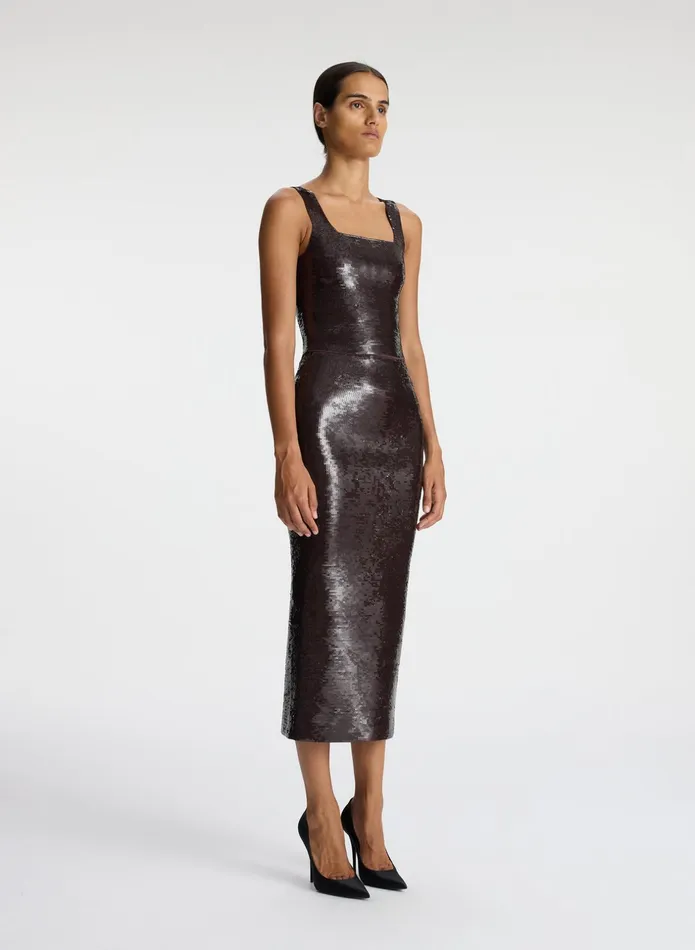 ALC Bottoms Joan Sequin Knit Skirt Dark Brown 8211 Women