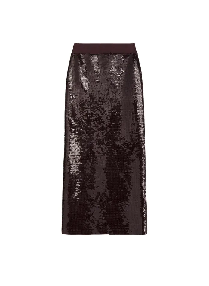 ALC Bottoms Joan Sequin Knit Skirt Dark Brown 8211 Women