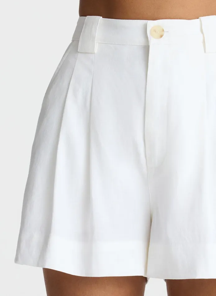 ALC Bottoms Mateo Stretch Linen Short Ecru 8211 Women