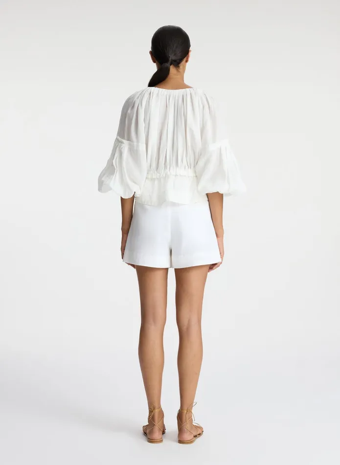 ALC Bottoms Mateo Stretch Linen Short Ecru 8211 Women