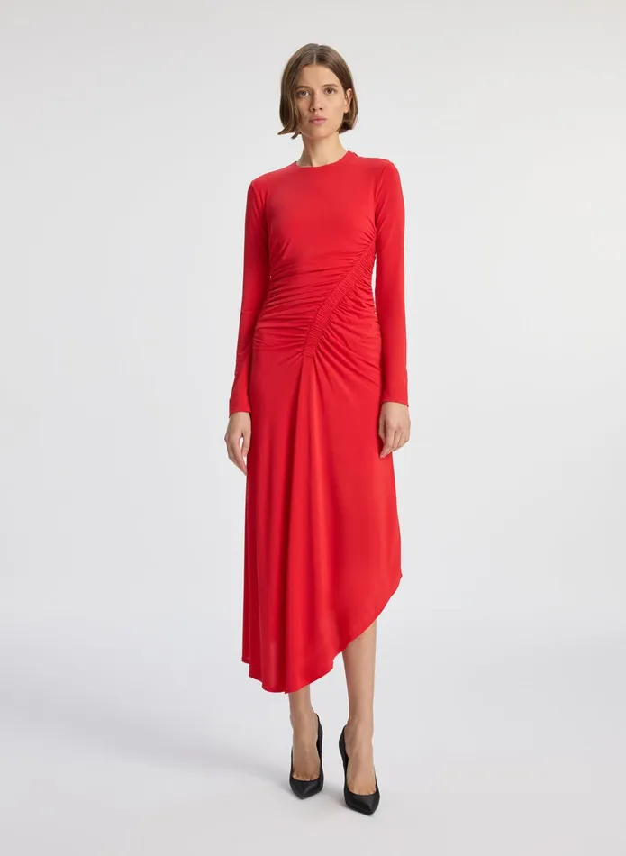 ALC Dresses Adeline Jersey Midi Dress Ruby 8211 Women