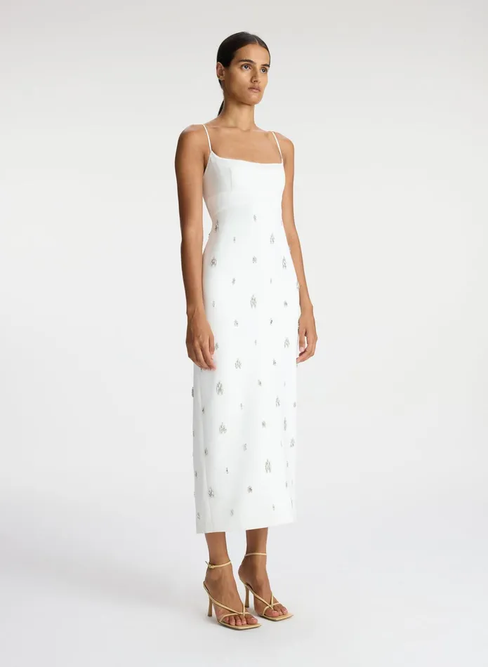 ALC Dresses Alana Embellished Midi Dress White 8211 Women