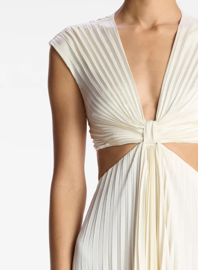 ALC Dresses Alejandra Satin Pleated Dress Whisper White 8211 Women