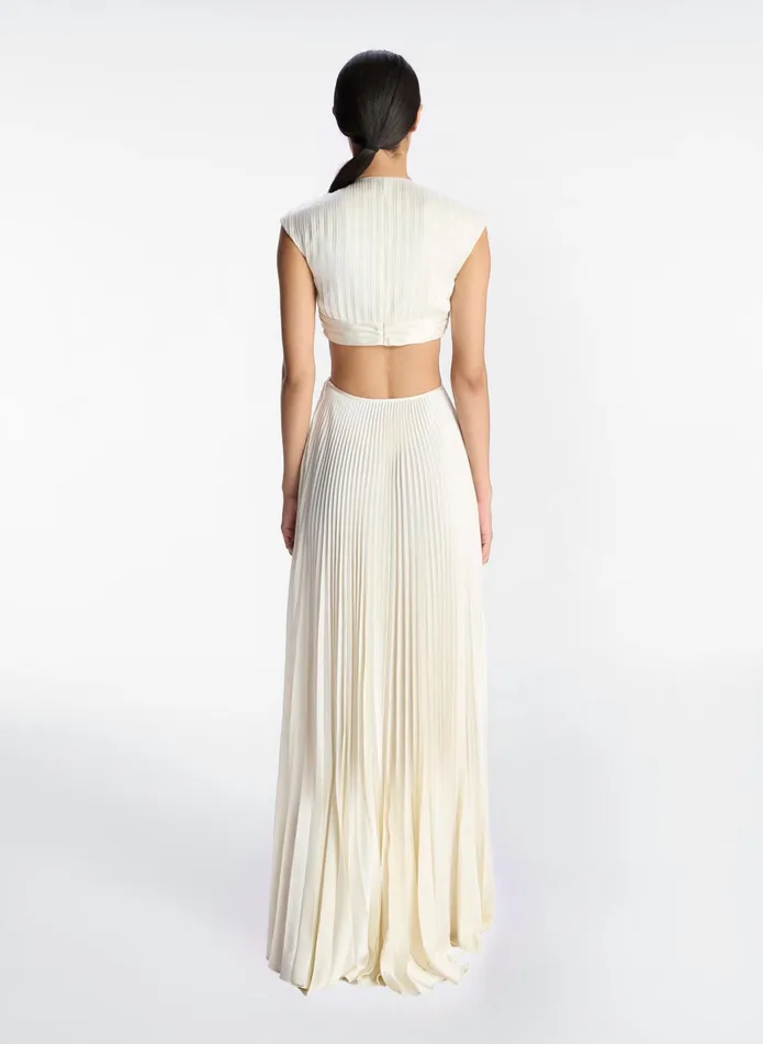 ALC Dresses Alejandra Satin Pleated Dress Whisper White 8211 Women