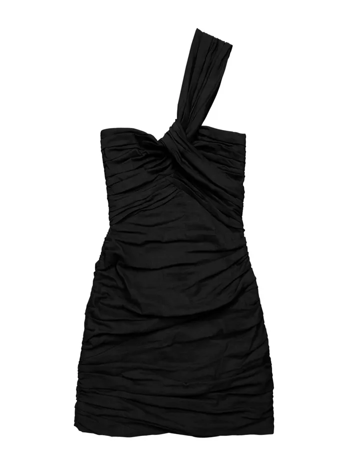 ALC Dresses Apollo Linen Mini Dress Black 8211 Women