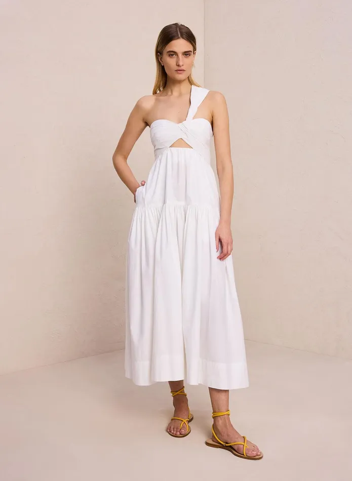 ALC Dresses Aubrey Cotton Midi Dress White 8211 Women
