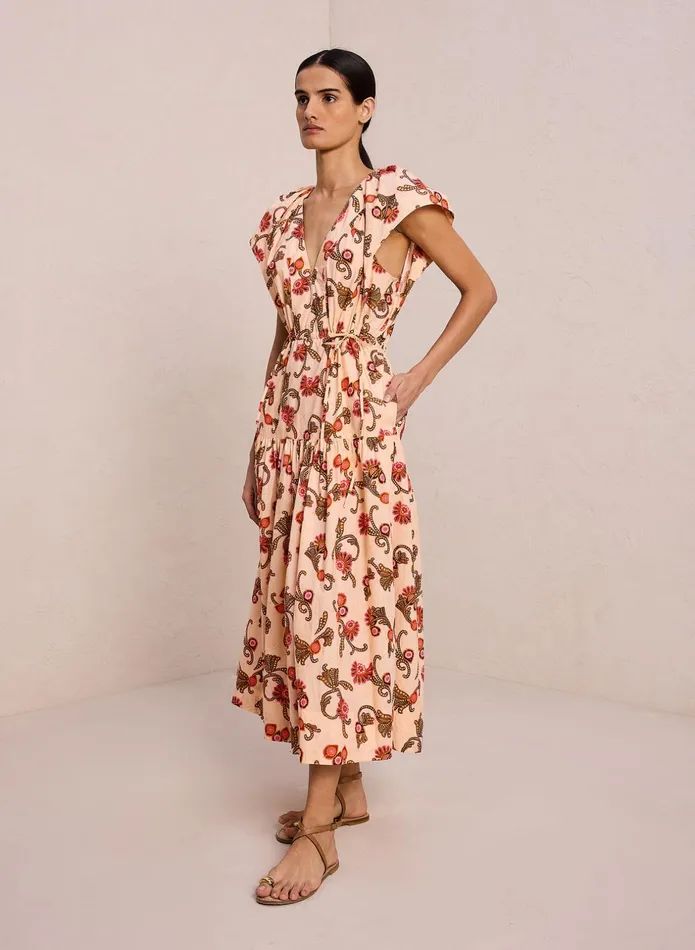 ALC Dresses August Cotton Midi Dress Peach Dust Multi 8211 Women