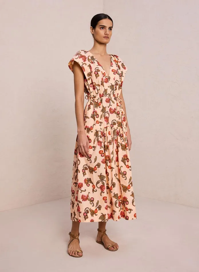 ALC Dresses August Cotton Midi Dress Peach Dust Multi 8211 Women