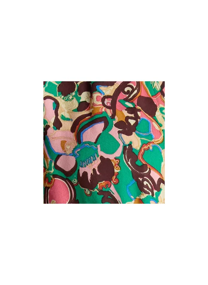 ALC Dresses Bell Silk Maxi Dress Emerald Multi 8211 Women