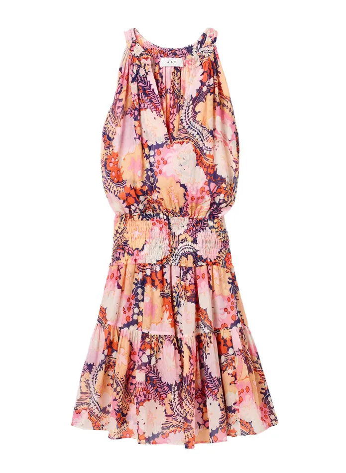 ALC Dresses Courtney Silk Mini Dress Midnightrose Multi 8211 Women