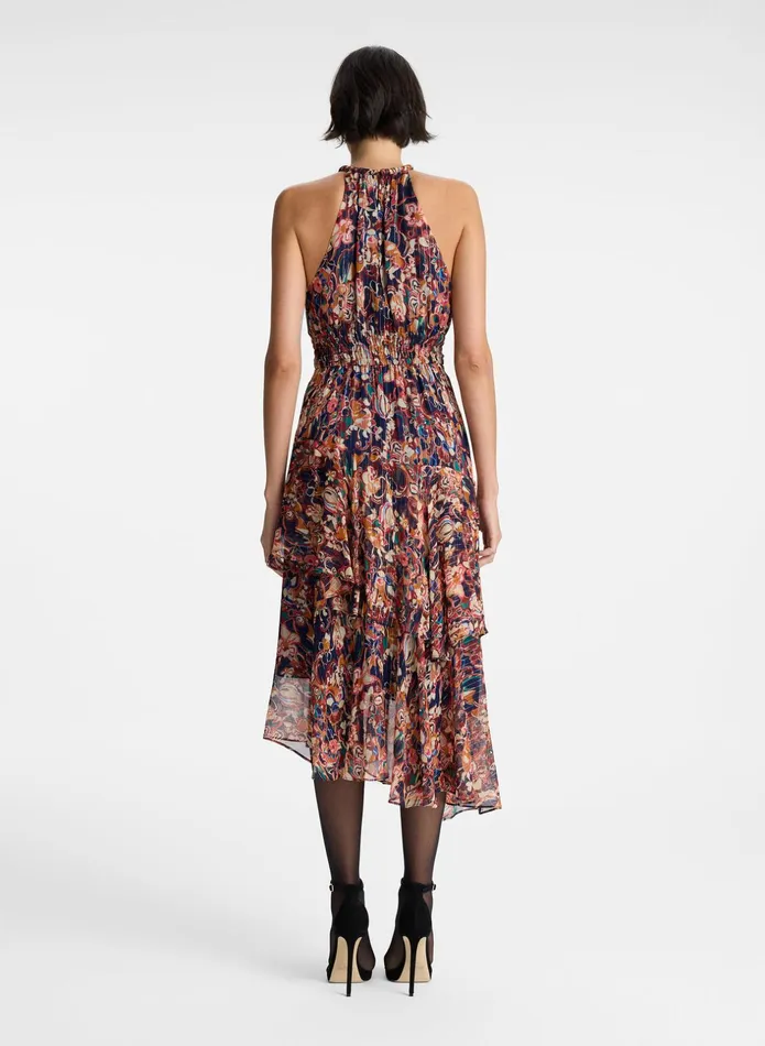 ALC Dresses Elaine Silk Midi Dress Port Wine Multi 8211 Women