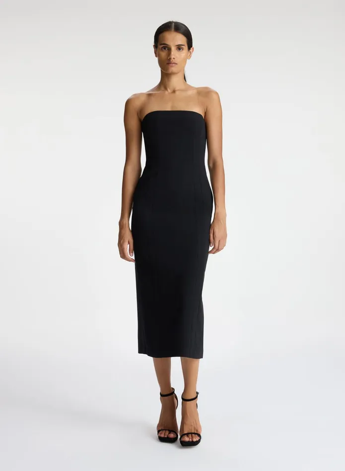 ALC Dresses Elizabeth Strapless Midi Dress Black 8211 Women