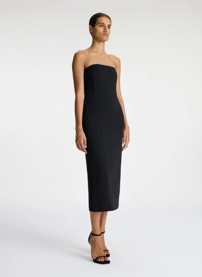 ALC Dresses Elizabeth Strapless Midi Dress Black 8211 Women