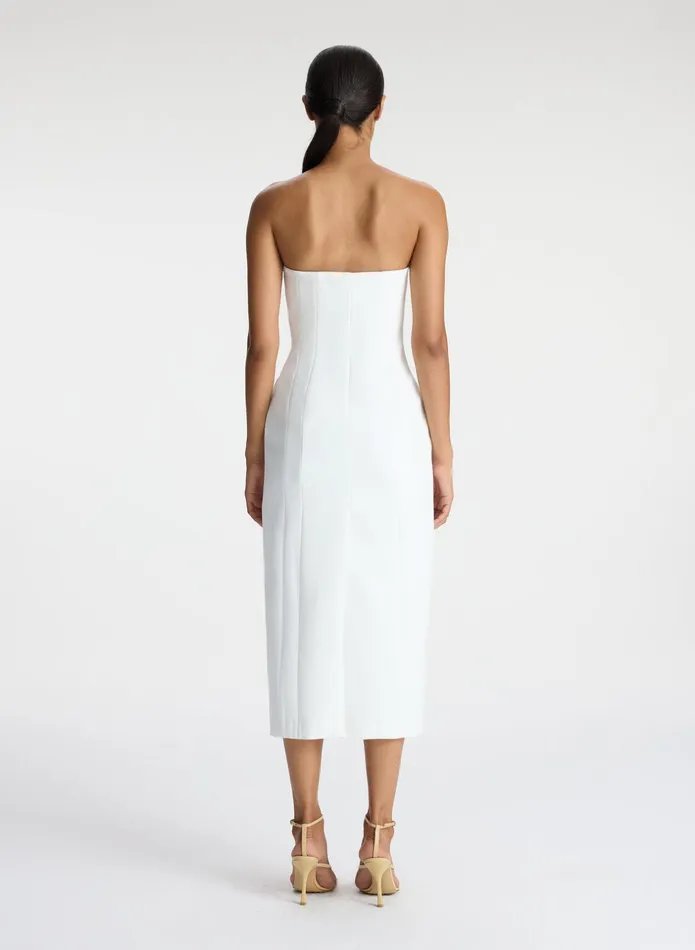 ALC Dresses Elizabeth Strapless Midi Dress White 8211 Women
