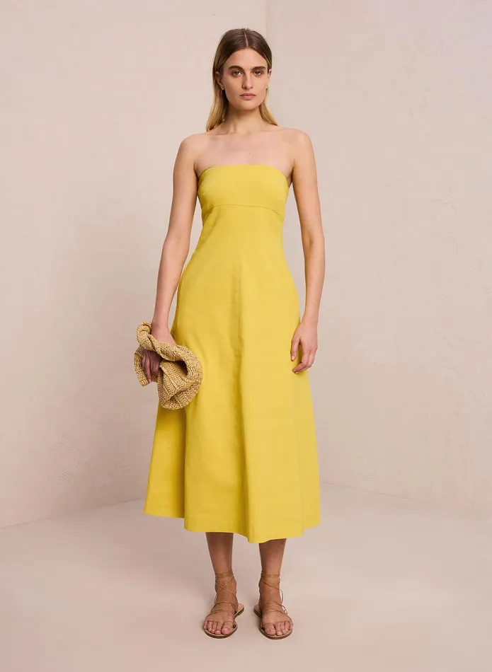 ALC Dresses Ellis Strapless Linen Dress Sole 8211 Women