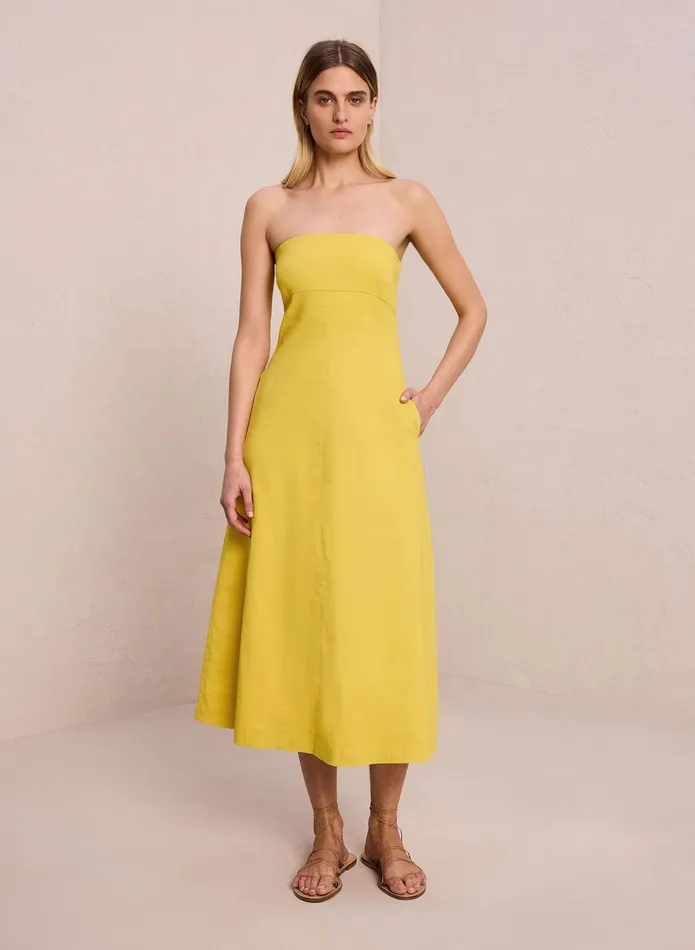 ALC Dresses Ellis Strapless Linen Dress Sole 8211 Women