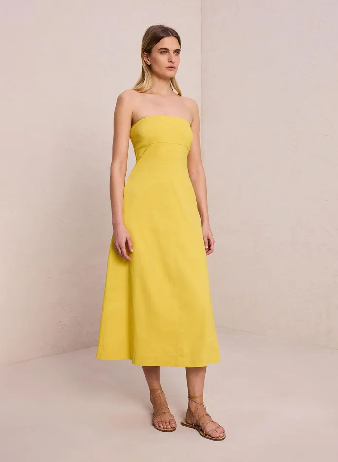 ALC Dresses Ellis Strapless Linen Dress Sole 8211 Women