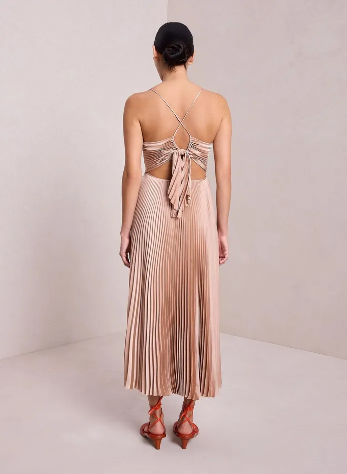 ALC Dresses Gemini Satin Pleated Dress Bella 8211 Women
