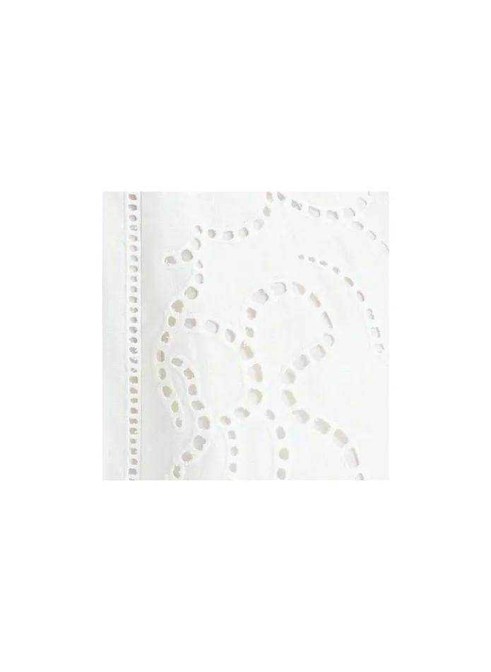 ALC Dresses Josie Embroidered Linen Midi Dress White 8211 Women