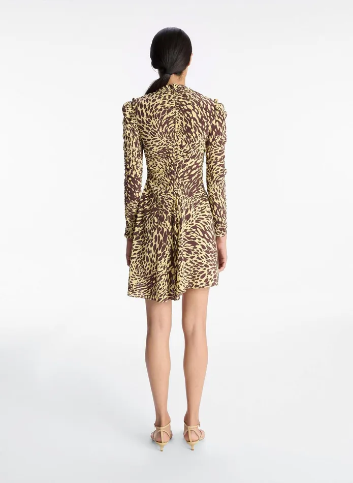 ALC Dresses Marcie Silk Mini Dress Golden Hazechocolate Plum 8211 Women