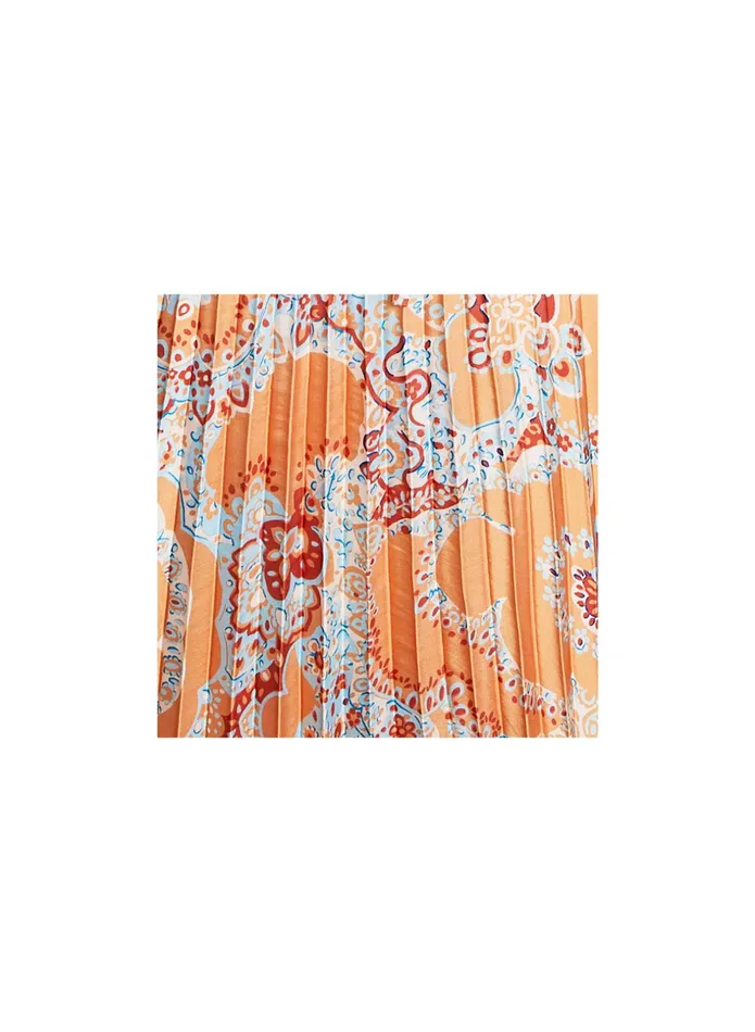 ALC Dresses Moira Satin Pleated Dress Apricot Multi 8211 Women