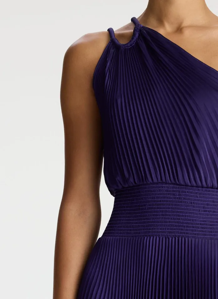 ALC Dresses Ruby Satin Pleated Dress Purple 8211 Women