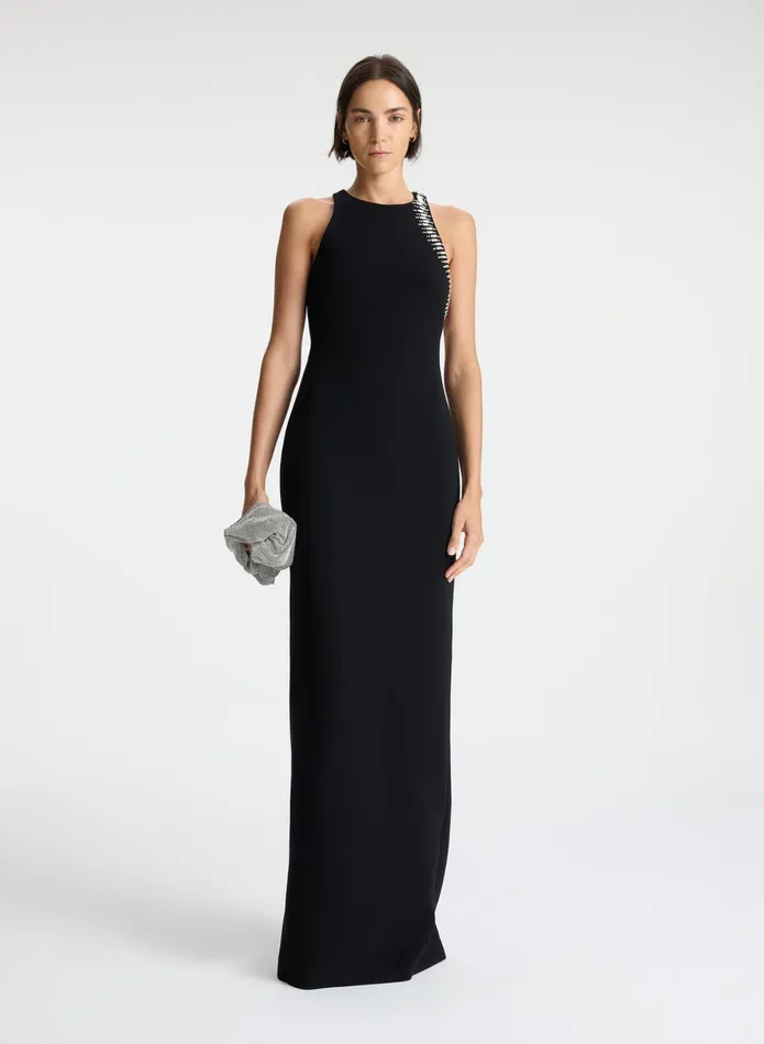 ALC Dresses Skyler Embellished Open Back Dress Black 8211 Women