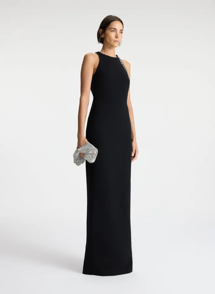 ALC Dresses Skyler Embellished Open Back Dress Black 8211 Women