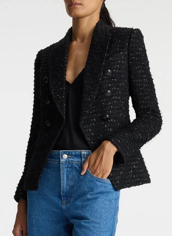 ALC Jackets and Coats Chelsea Lurex Tweed Jacket Black 8211 Women