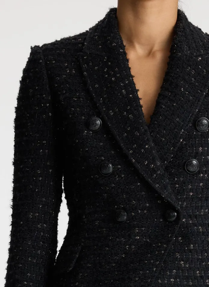 ALC Jackets and Coats Chelsea Lurex Tweed Jacket Black 8211 Women